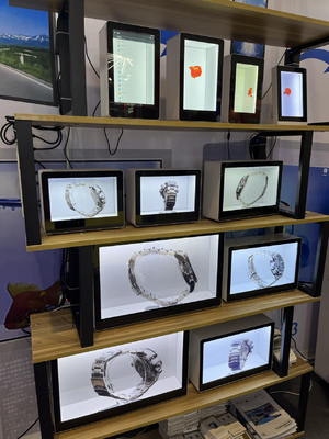 Custom Shape Bracket Design 10.1-18.5inch Transparent LCD Display Box Contrast Ratio HDMI VGA USB Interface
