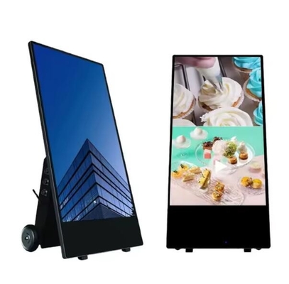 43'' LCD Portable Advertising Screens Display Signage Battery Powered Movable Kiosk Totem Portable Digital LCD Poster