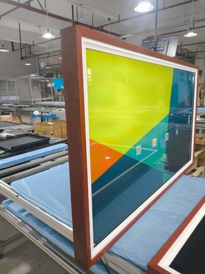 Commercial Mural Advertising Machine Wall Mounted Art Smart Wooden Frame High-definition Display