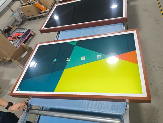 Commercial Mural Advertising Machine Wall Mounted Art Smart Wooden Frame High-definition Display