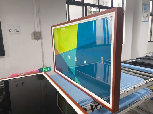 Commercial Mural Advertising Machine Wall Mounted Art Smart Wooden Frame High-definition Display