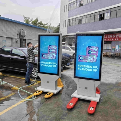 High Brightness IP65 Outdoor Waterproof Dustproof Android Fanless LCD Digital Signage Display 10cm Thickness Customization