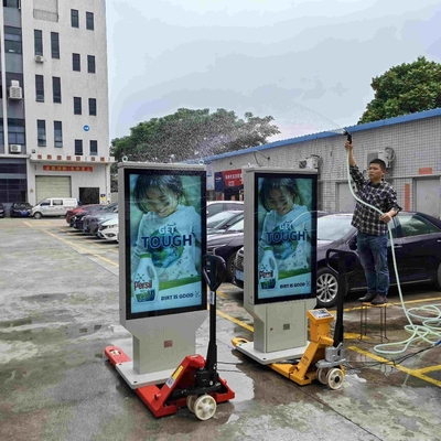 High Brightness IP65 Outdoor Waterproof Dustproof Android Fanless LCD Digital Signage Display 10cm Thickness Customization