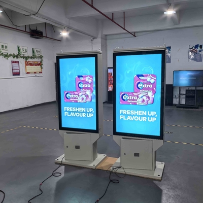High Brightness IP65 Outdoor Waterproof Dustproof Android Fanless LCD Digital Signage Display 10cm Thickness Customization