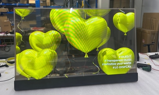 55 Inch Panel Self-Emission Transparent OLED Screen Display with High Transparency and Optional Touch Screen Function
