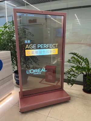 55 inch Floor Standing TV Transparent OLED Digital Signage AMOLED Screen 4K Touch Ultra Thin Transparent OLED Display