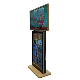 Floor Standing Double Sided Kiosk , Internet Remote Control Vertical Digital Signage