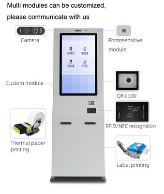 32 Inch Printer Digital Signage Kiosk Selfpay Terminal 450cd/m2 Self Service